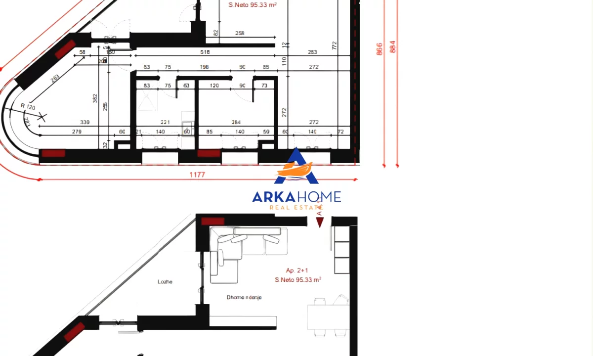 Apartment for sale in Tirana 2+1, Emty