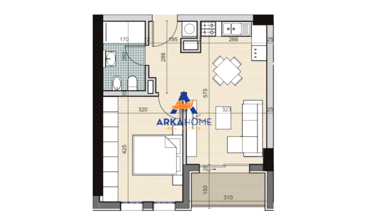 Apartment for sale in Tirana 1+1, Emty