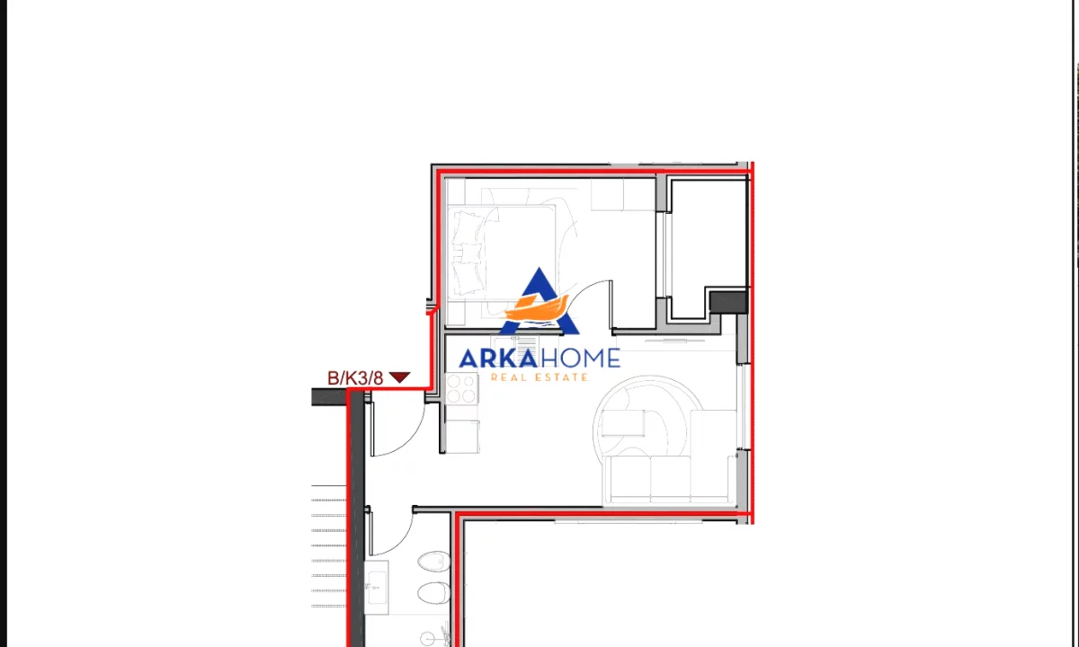 Appartamento in vendita a Tirana 1+1, Vuoto
