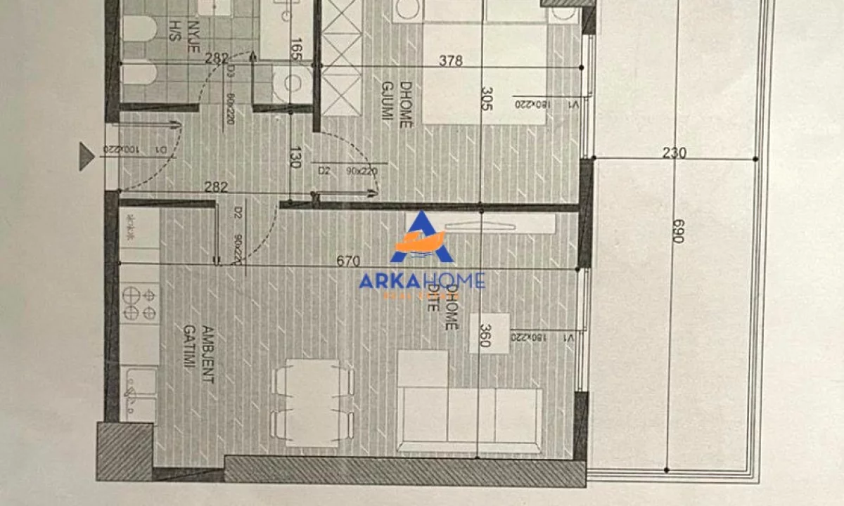 Appartamento in vendita a Tirana 1+1, Vuoto