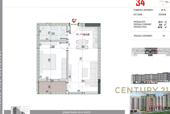 Shtepi ne shitje 1+1 ne Tirane - 73,000 Euro