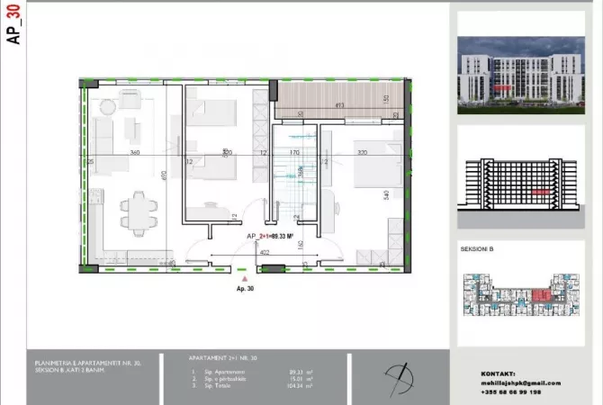 House for Sale 2+1 in Tirana - 76,000 Euro