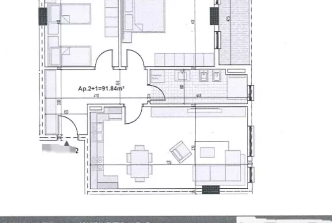 Shtepi ne shitje Apartament ne Tirane, 2+1, Mobilimi Bosh, pa mobiluar, Pagesa 102,900  Euro.
