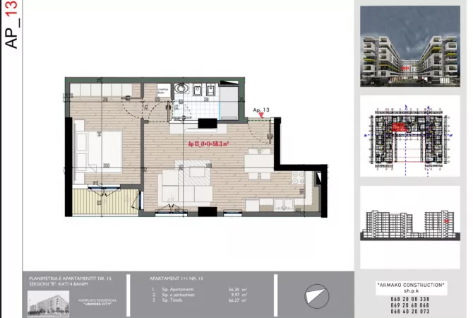 Shtepi ne shitje 1+1 ne Tirane - 81,000 Euro
