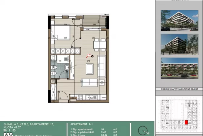 Shtepi ne shitje Apartament ne Tirane, 1+1, Mobilimi Bosh, pa mobiluar, Pagesa 44,400  Euro.
