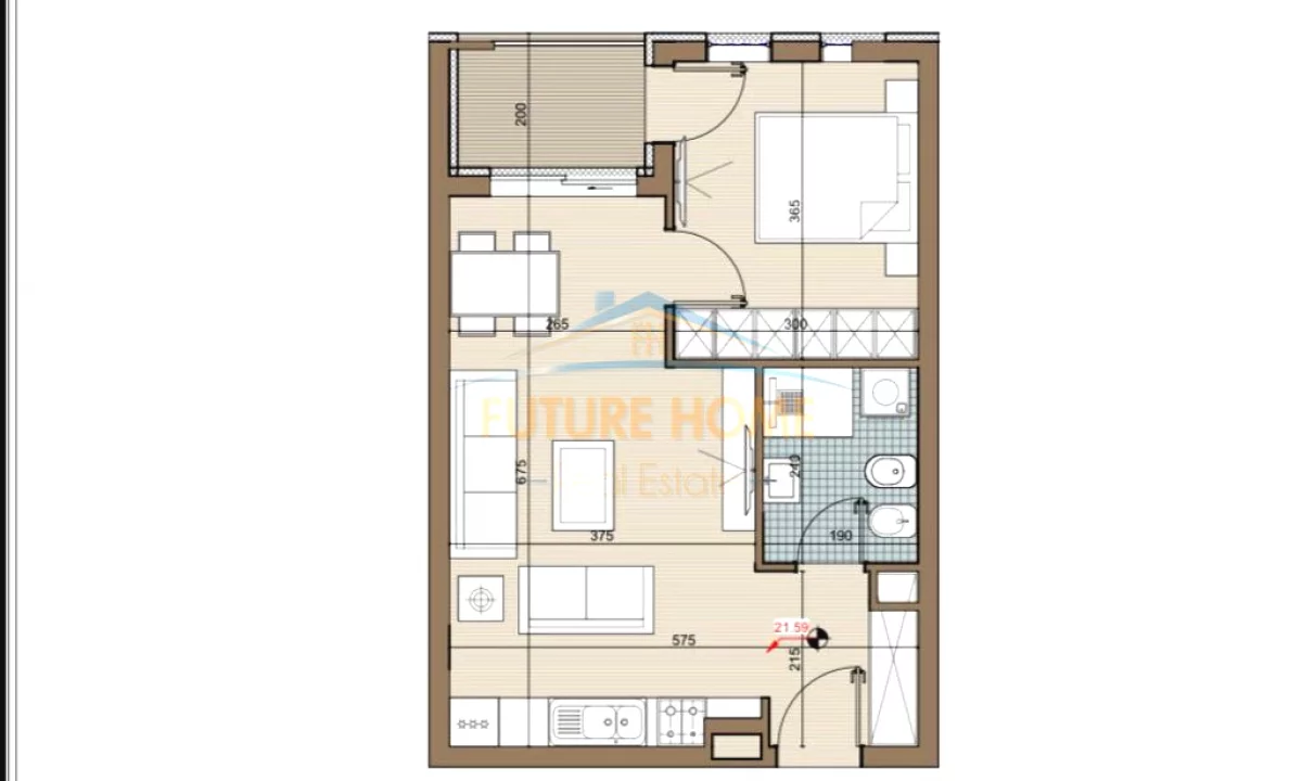 Shtepi ne shitje Apartament ne Tirane, 1+1, Mobilimi Bosh, pa mobiluar, Pagesa 50,168  Euro.