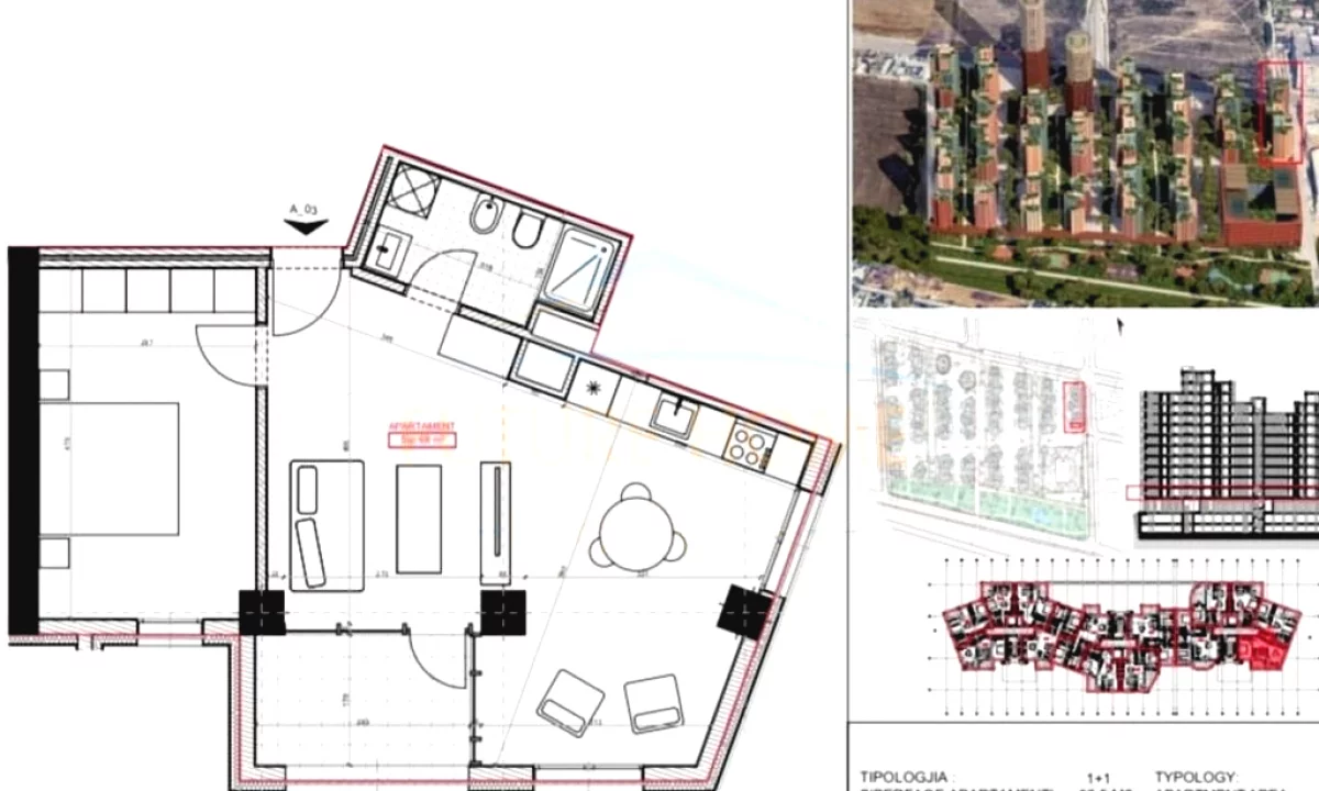 Apartment for sale in Tirana 1+1, Emty