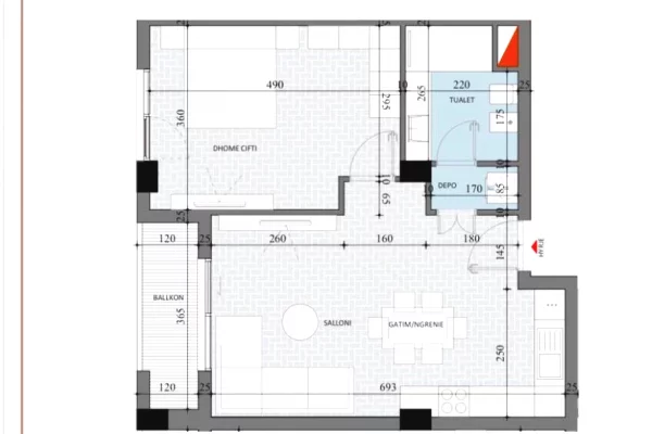 Shtepi ne shitje 1+1 ne Tirane - 72,870 Euro