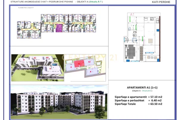 Apartment for sale in Durres 1+1, Furnished