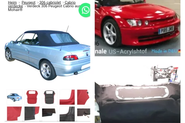 Mbulese origjinale (cerade) per Peugeot 306 Cabrio
