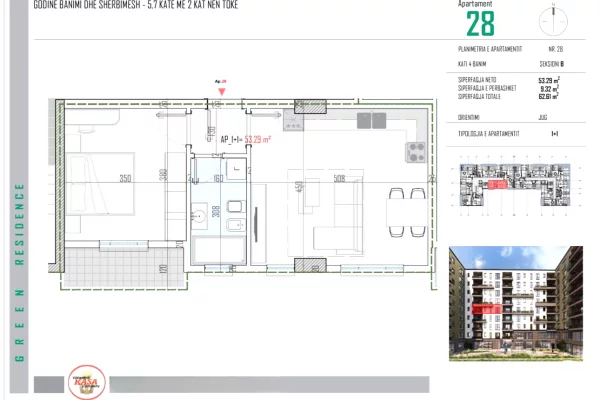 House for Sale 1+1 in Tirana - 59,000 Euro