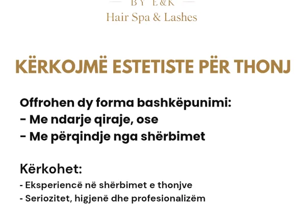 Njoftime Pune Estetiste thonjsh