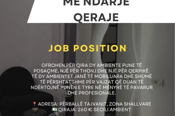 Ambient biznesi me qera 1+1 ne Tirane - 260 Euro