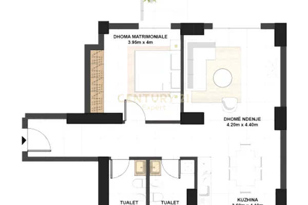 Shtepi ne shitje Apartament ne Tirane, 1+1, Mobilimi Bosh, pa mobiluar, Pagesa 376,000  Euro.