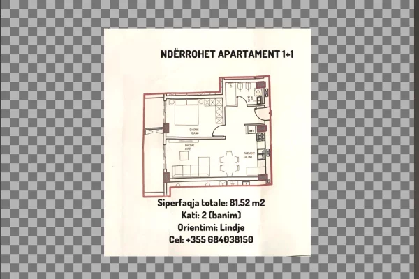 Shtepi ne shitje 1+1 ne Tirane - 95,000 Euro