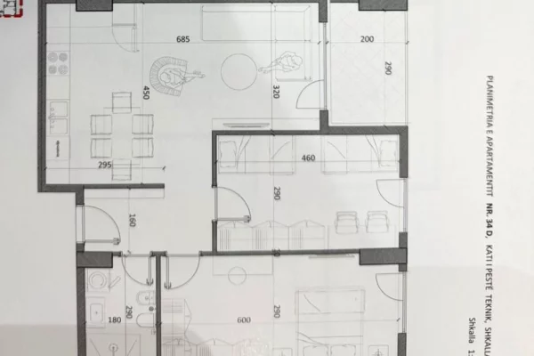 Shtepi ne shitje Apartament ne Tirane, 2+1, Mobilimi Bosh, pa mobiluar, Pagesa 8,086,050  Leke.