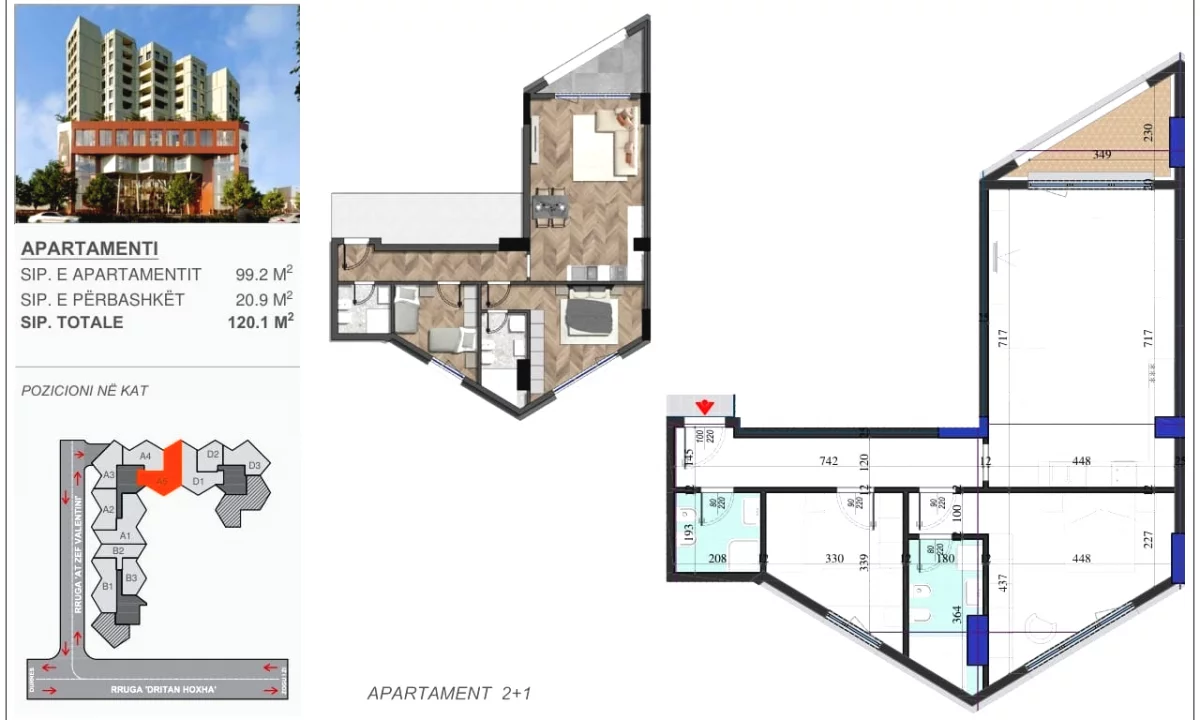 Apartment for sale in Tirana 2+1, Emty