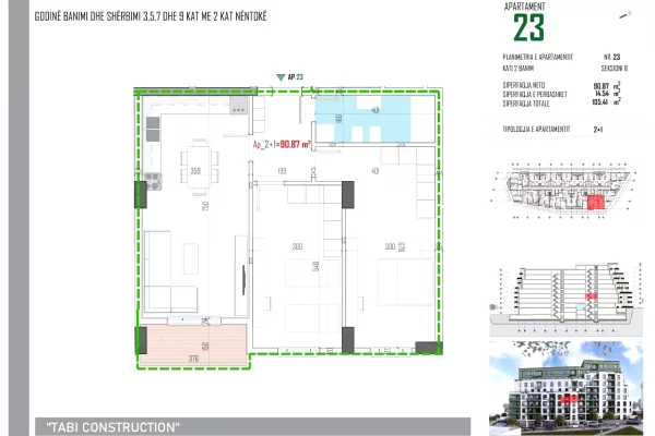 Apartment for sale in Tirana 2+1, Emty