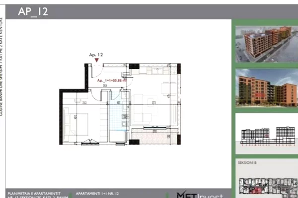 Apartment for sale in Tirana 1+1, Emty