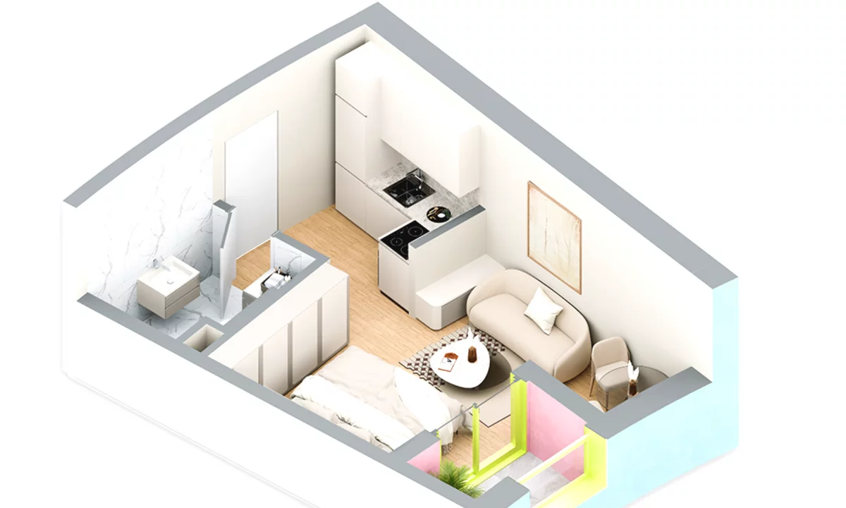 Shtepi ne shitje Apartament ne Tirane, Garsoniere, Mobilimi Bosh, pa mobiluar, Pagesa 68,000  Euro.