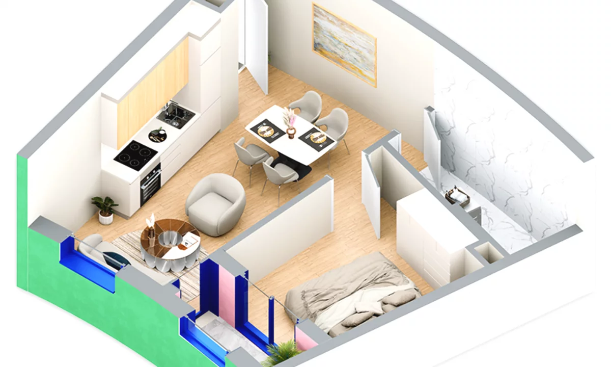 Shtepi ne shitje Apartament ne Tirane, 1+1, Mobilimi Bosh, pa mobiluar, Pagesa 93,000  Euro.