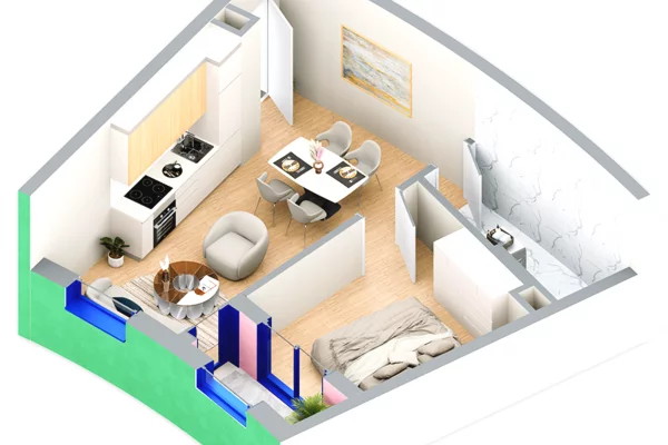 Shtepi ne shitje 1+1 ne Tirane - 93,000 Euro