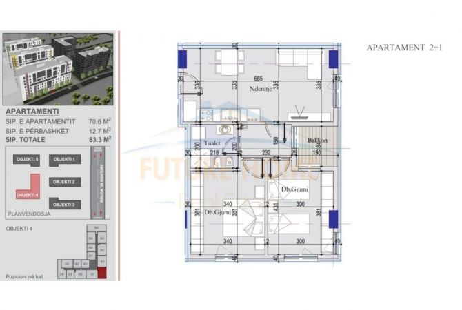 Shtepi ne shitje 2+1 ne Tirane - 99,900 Euro