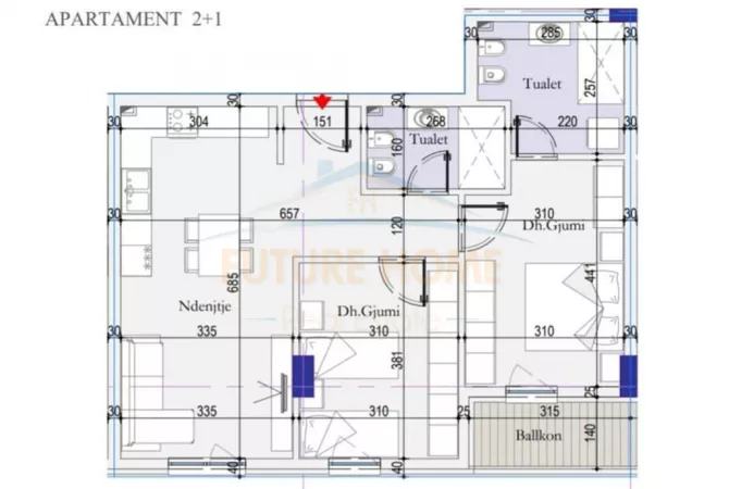 Shtepi ne shitje 2+1 ne Tirane - 122,200 Euro