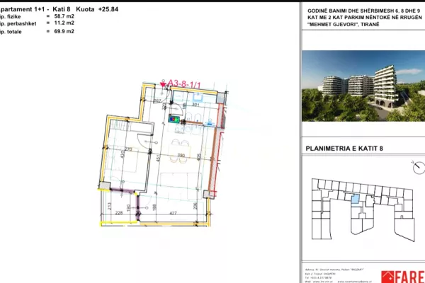 House for Sale 1+1 in Tirana - 79,100 Euro