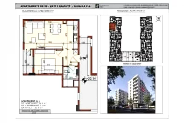 Appartamento in affitto a Tirana 1+1, SemiArredato