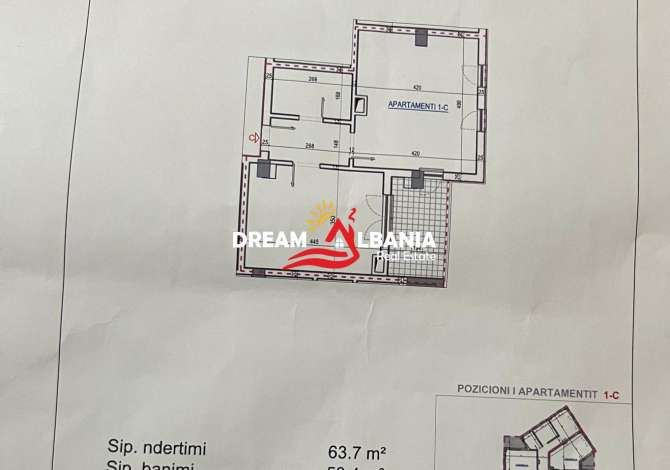 Shtepi ne shitje Apartament ne Tirane, 1+1, Mobilimi Bosh, pa mobiluar, Pagesa 101,920  Euro.