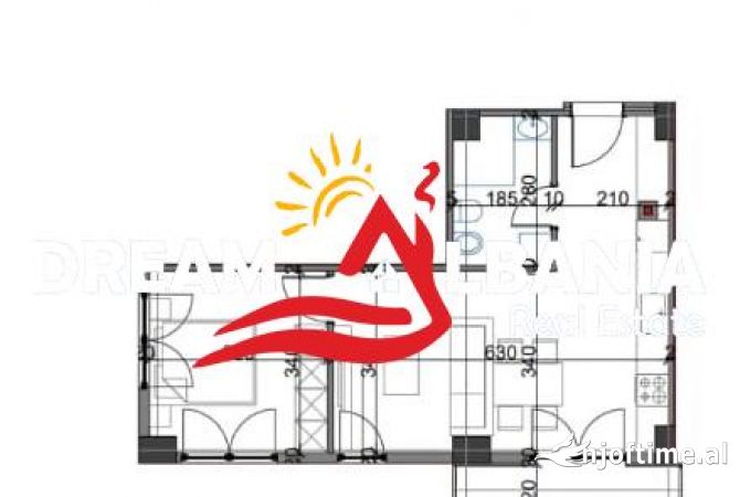 Shtepi ne shitje Apartament ne Tirane, 1+1, Mobilimi Bosh, pa mobiluar, Pagesa 97,000  Euro.
