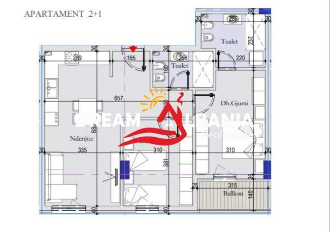 Shtepi ne shitje Apartament ne Tirane, 2+1, Mobilimi Bosh, pa mobiluar, Pagesa 92,000  Euro.