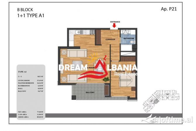 Shtepi ne shitje 1+1 ne Tirane - 151,776 Euro