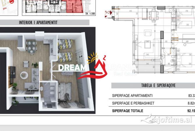 Shtepi ne shitje Apartament ne Tirane, 2+1, Mobilimi E mobiluar, Pagesa 225,000  Euro.