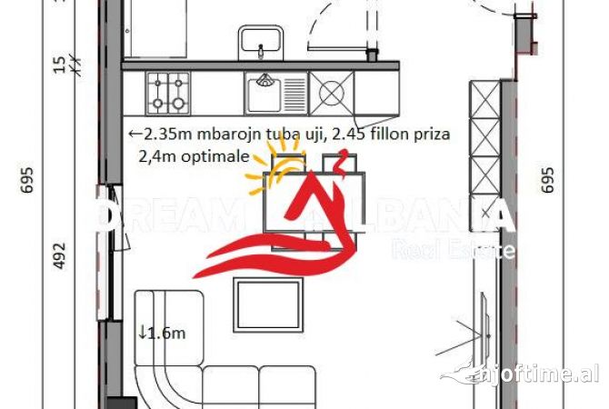 Shtepi me qera Apartament ne Tirane, Garsoniere, Mobilimi Bosh, pa mobiluar, Pagesa 250  Euro.