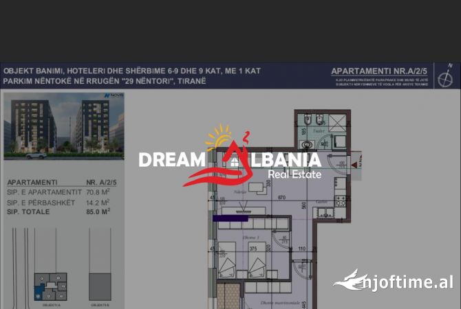Shtepi ne shitje Apartament ne Tirane, 2+1, Mobilimi Bosh, pa mobiluar, Pagesa 109,650  Euro.