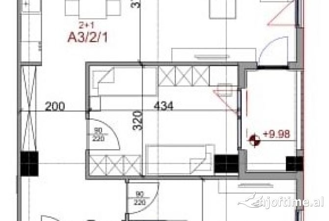 Shtepi ne shitje Apartament ne Tirane, 2+1, Mobilimi Bosh, pa mobiluar, Pagesa 179,520  Euro.
