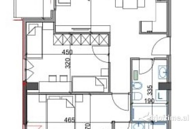 Shtepi ne shitje Apartament ne Tirane, 2+1, Mobilimi Bosh, pa mobiluar, Pagesa 179,520  Euro.