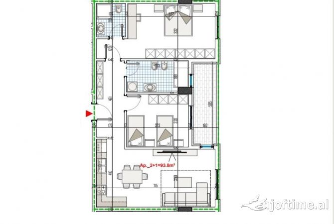 Shtepi ne shitje 2+1 ne Tirane - 75,000 Euro