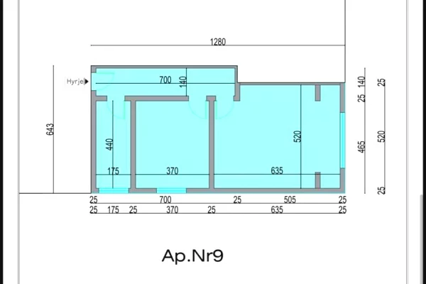 Apartment for sale in Tirana 1+1, Emty