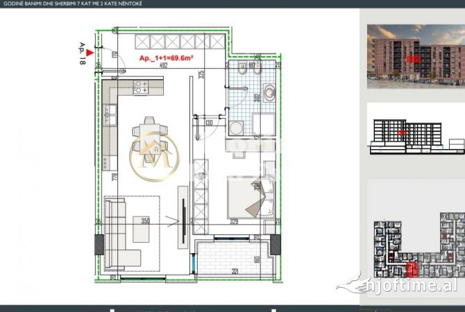 Shtepi ne shitje 1+1 ne Tirane - 76,000 Euro