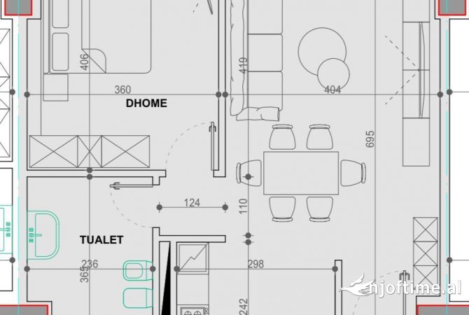 Shtepi ne shitje 1+1 ne Tirane - 311,000 Euro