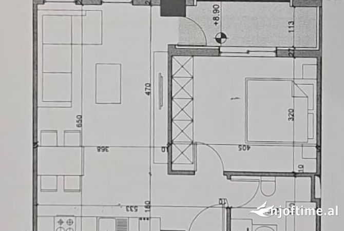Shtepi ne shitje Apartament ne Tirane, 1+1, Mobilimi Bosh, pa mobiluar, Pagesa 141,000  Euro.