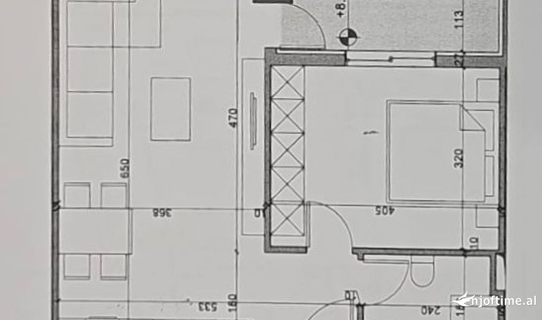 Shtepi ne shitje Apartament ne Tirane, 1+1, Mobilimi Bosh, pa mobiluar, Pagesa 145,000  Euro.