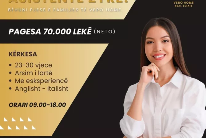 Njoftime Pune ASISTENTE ZYRE