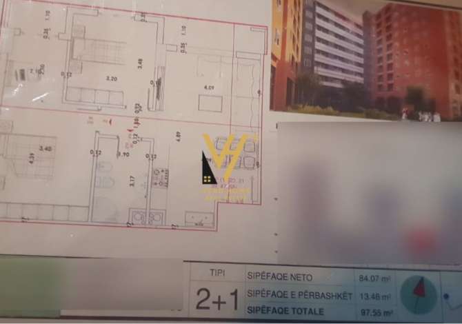 Shtepi ne shitje Apartament ne Tirane, 2+1, Mobilimi Bosh, pa mobiluar, Pagesa 117,000  Euro.
