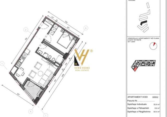 Shtepi ne shitje 1+1 ne Tirane - 90,160 Euro