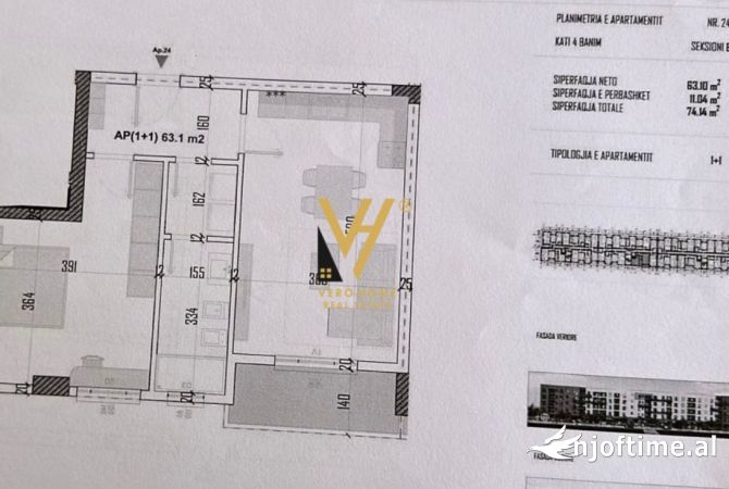 Shtepi ne shitje 1+1 ne Tirane - 57,000 Euro