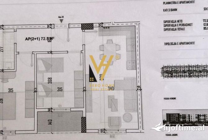 Shtepi ne shitje 2+1 ne Tirane - 66,000 Euro